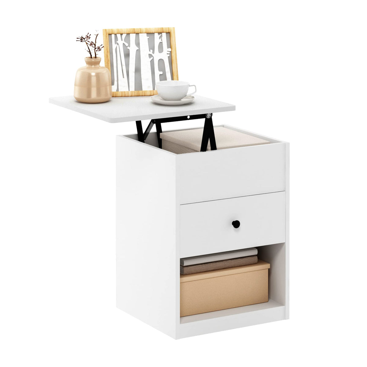 Furinno Tidur Set of 2 Modern Night Stand, Nightstand, Americano