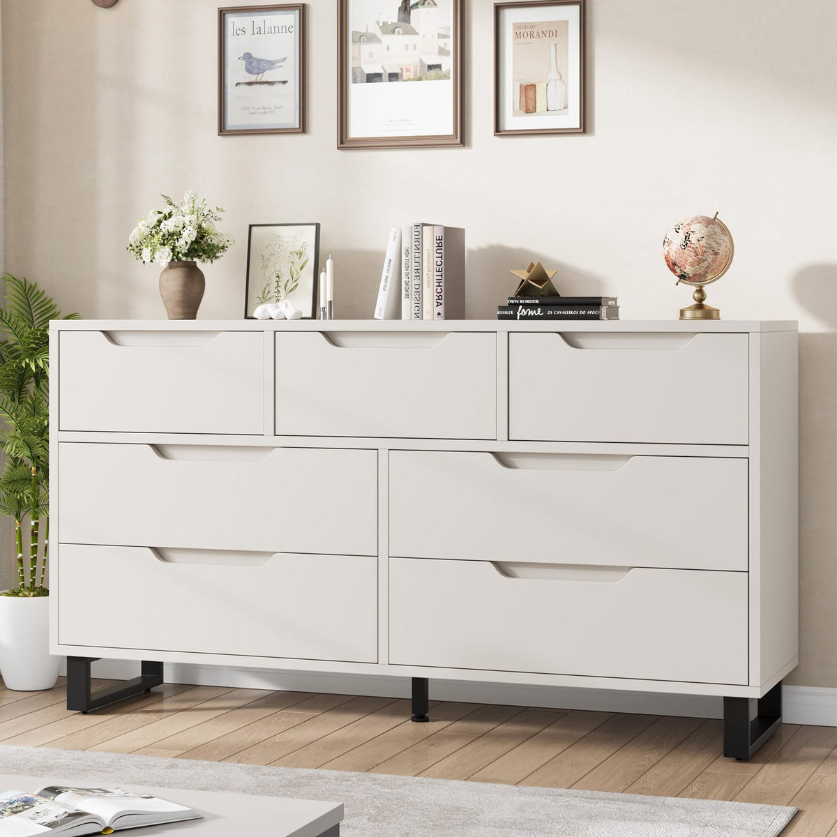 Garvee 7 Dresser for Bedroom, 55" Wide Dresser Drawer with Storage