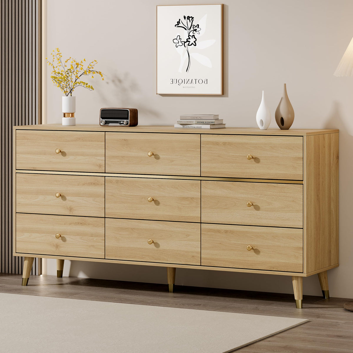 Chrangmay Modern Chest of Drawers with 6 Drawers,Deep Drawers,Clothes Organizer,Large Storage Cabinet for Living Room, Bedroom,Hallway,with Anti-Tipping Device,White
