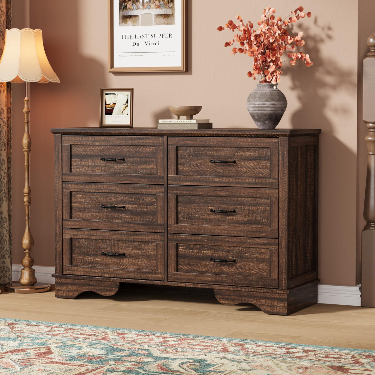 Garvee Brown 5 Modern Chest of Drawers Dresser with Storage for Bedroom