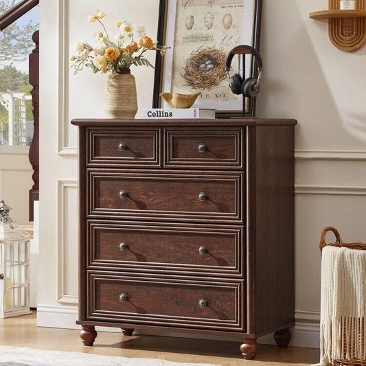 RWYHG Farmhouse 5 Drawer Dresser for Bedroom, 35.5" Small Dressers