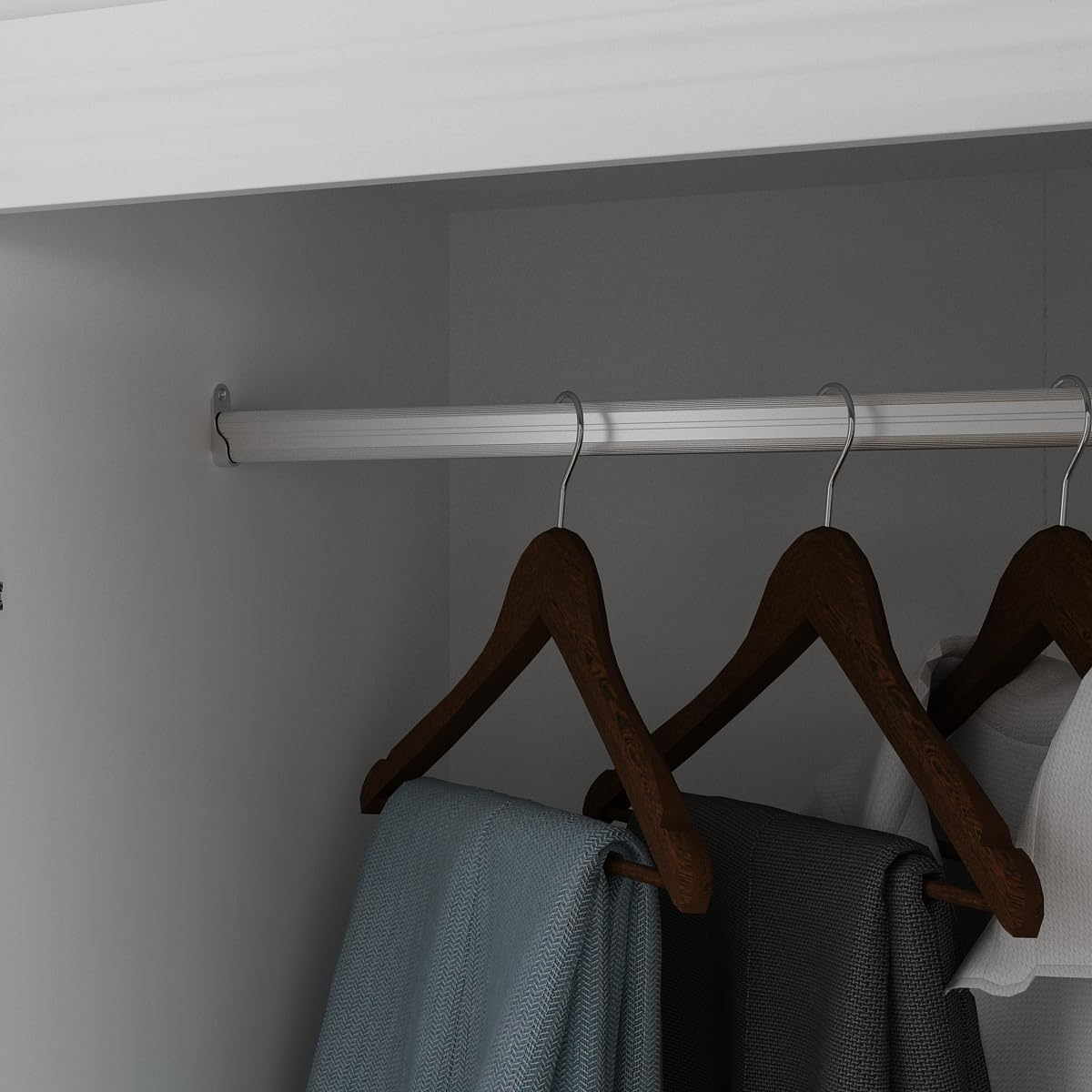 MOUMON 4 Door Wardrobe Closet with Drawers & Shelves, Armoire Closet with Hanging Rod, Wardrobe Cabinet with Gold Metal Handles, Top Cube Storage, White (63”W x 20.6”D x 94.7”H)