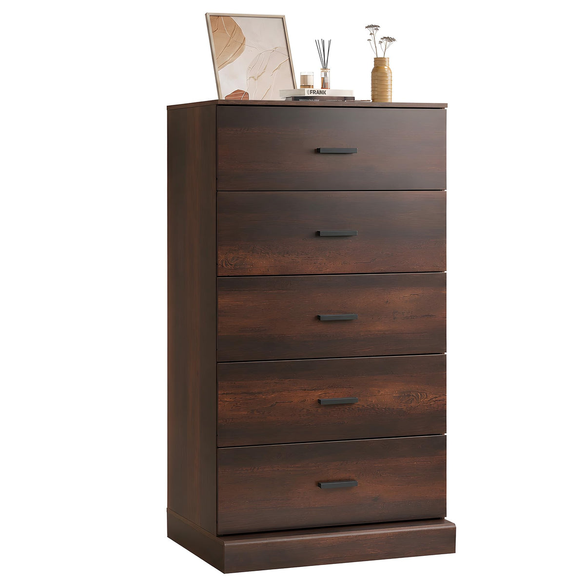 WLIVE 54" Dresser for Bedroom, Wooden 6 Drawer Dresser with Unique Anti-Tip Structure, Modern Chest of Drawers with Metal Handles for Living Room, Hallway, Closet, Home Furniture, Rustic Brown