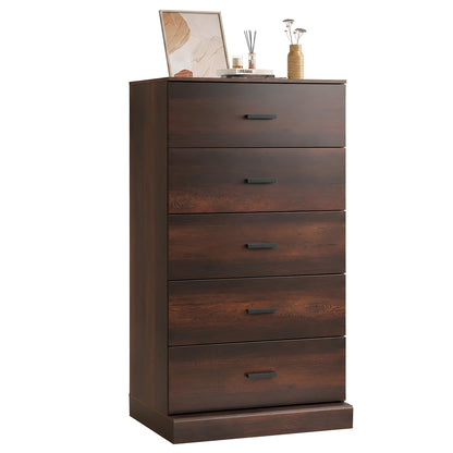 WLIVE 54" Dresser for Bedroom, Wooden 6 Drawer Dresser with Unique Anti-Tip Structure, Modern Chest of Drawers with Metal Handles for Living Room, Hallway, Closet, Home Furniture, Rustic Brown
