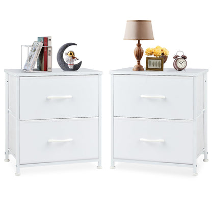 DUMOS Night Stand Small Dresser for Bedroom with 2 Drawers, Bedside Table