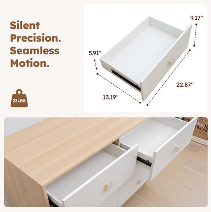 White Baby Dresser for Bedroom, 6 Drawer Organizer for Closet Storage