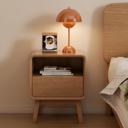 Solid Wood Nightstand Set of 2, Mid Century Modern Nightstand with Drawers, Natural Wood Nightstand with Storage, Wooden Night Stand, Small Nightstands, Bedside Table for Bedroom(23.23" H)