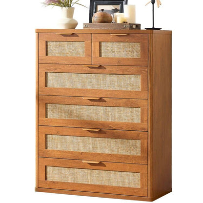 LEYAOYAO Rattan Dresser for Bedroom, 41" Tall Chest of Drawers
