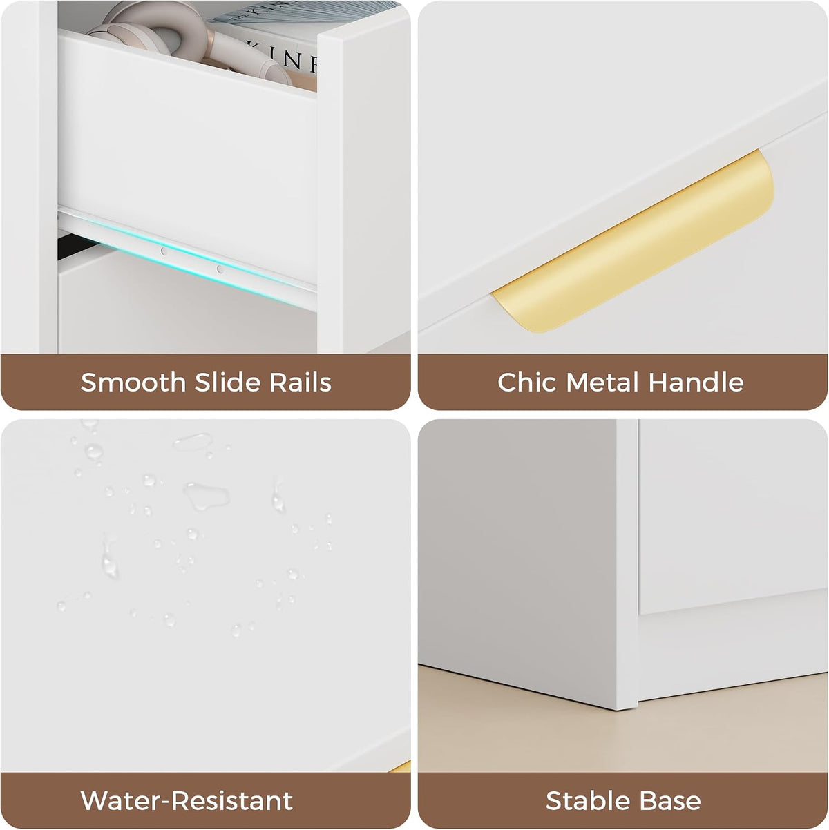 MapleGrace 53" Wide 6 Drawer Dresser for Bedroom, Modern Simple Wood Dresser Chest of Drawers Closet Store Organizer for Living Room, Hallway (White, 15.4" D x 53.1" W x 30.9" H (6 Drawers))