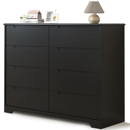 Gizoon 7 Drawer Dresser, 48” Wide Wood Dresser for Bedroom, Black