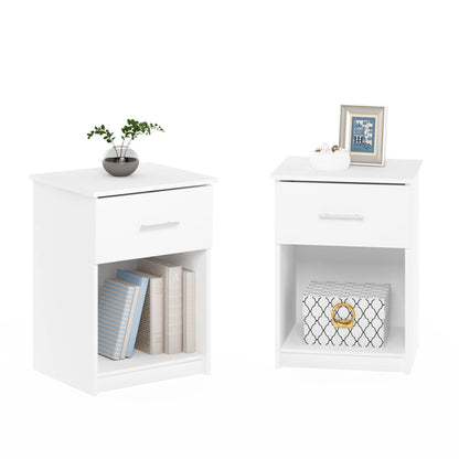 Furinno Tidur Set of 2 Modern Night Stand, Nightstand, Americano