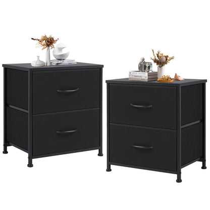 DUMOS Night Stand Small Dresser for Bedroom with 2 Drawers, Bedside Table