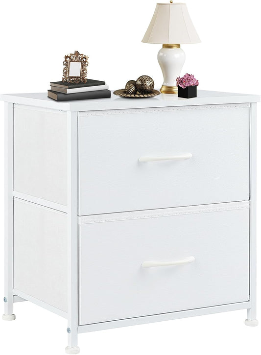 DUMOS Night Stand Small Dresser for Bedroom with 2 Drawers, Bedside Table