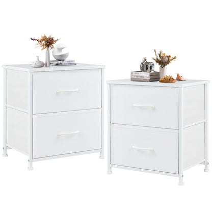 DUMOS Night Stand Small Dresser for Bedroom with 2 Drawers, Bedside Table