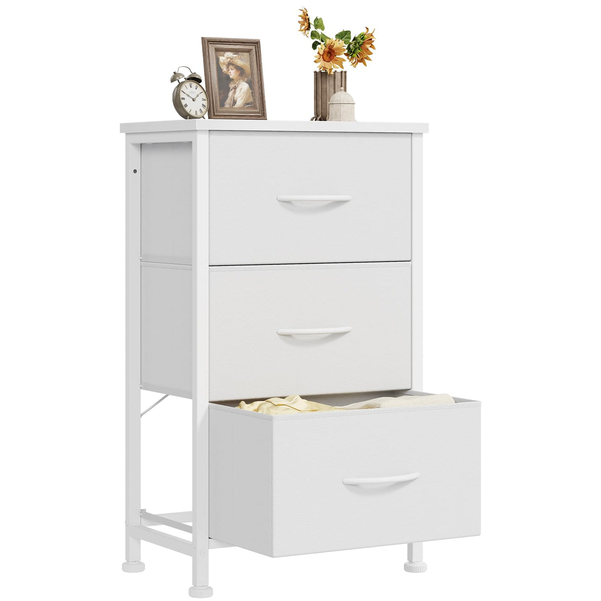 DUMOS Night Stand Small Dresser for Bedroom with 2 Drawers, Bedside Table