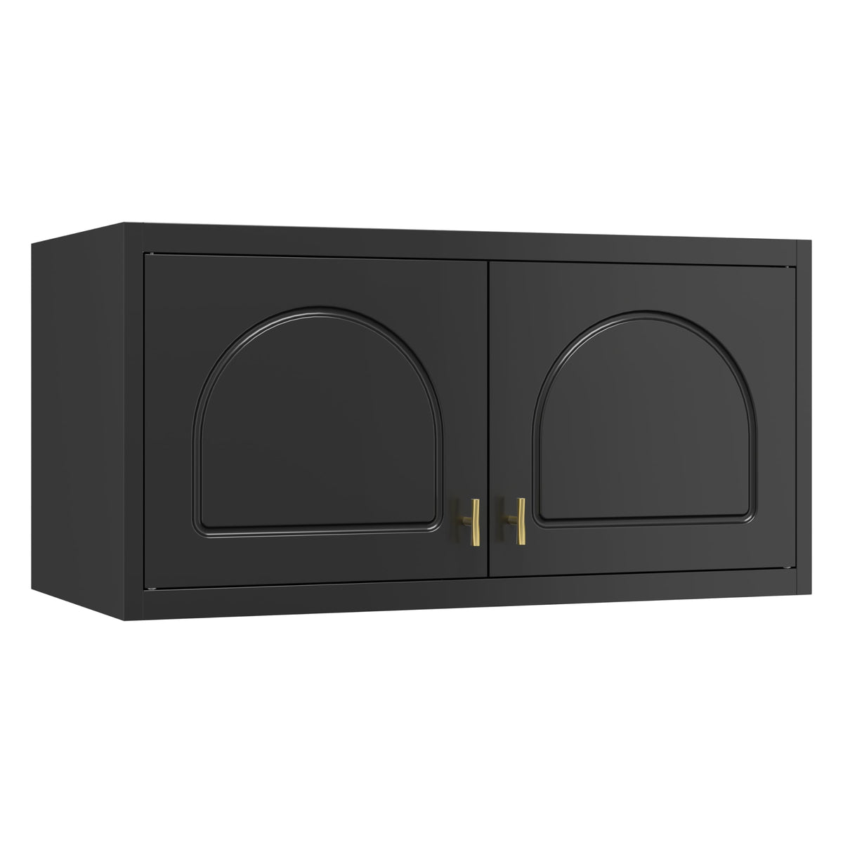 71" Black Metal Armoire Wardrobe Closet with Panel Doors