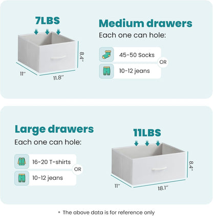 OLIXIS 7 Drawer Fabric Dresser, Storage Tower for Bedroom and Closet