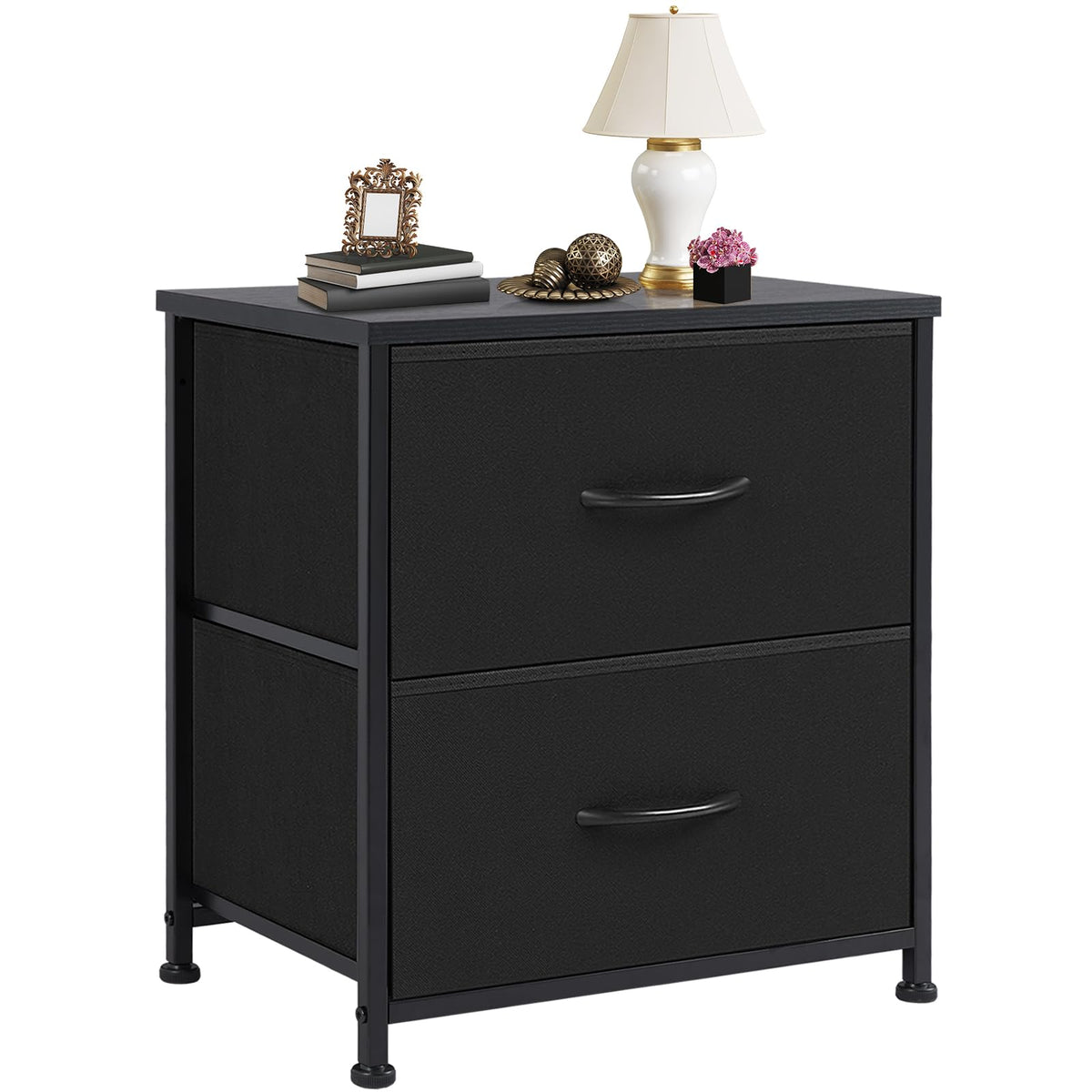 DUMOS Night Stand Small Dresser for Bedroom with 2 Drawers, Bedside Table
