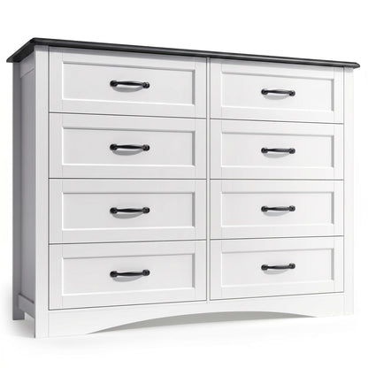 Gizoon 4 Drawer Dresser for Bedroom, Wood Storage Chest, White