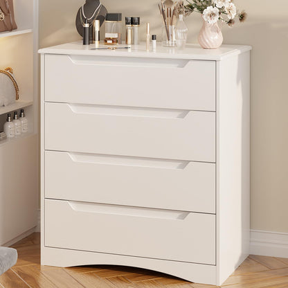 Gizoon 4 Drawer Dresser for Bedroom, Sturdy White Chest of Drawers, White