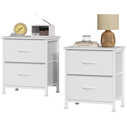Sweetcrispy Nightstands Set of 2 with 2 Storage Drawer, Small Bedside Table