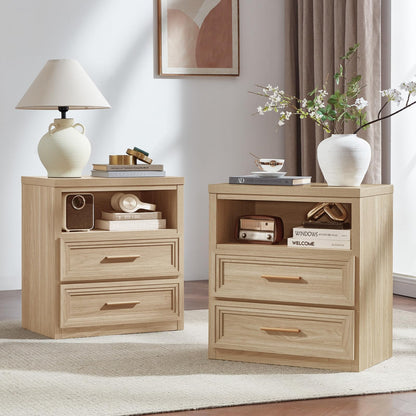 RWYHG 55.1" Wide Farmhouse 6 Drawers Dresser for Bedroom, Light Walnut