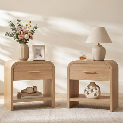 Night Stand Set of 2, 3-Drawer