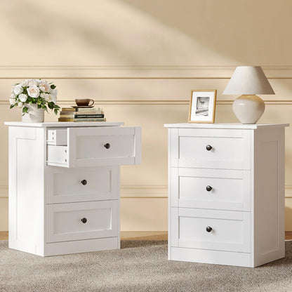 wanan Tall 6 Drawer Dresser for Bedroom, White Modern 43.3'' Tall Wood Chest of Drawers, Storage Organizer with Smooth Metal Rails & Anti-Tip Kit for Closet, Hallway, Living Room
