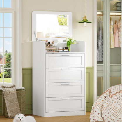 TEENFON 57.1"W White Dresser for Bedroom, Modern 9 Drawer Dresser with Metal Handles, Wood Dressers & Chest of Drawers, Wooden Closet Clothes Storage Organizer for Bedroom, Living Room, Hallway, White