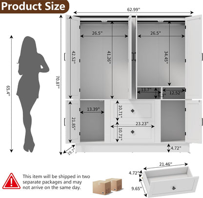 Loomie Wooden Armoire Wardrobe Closet