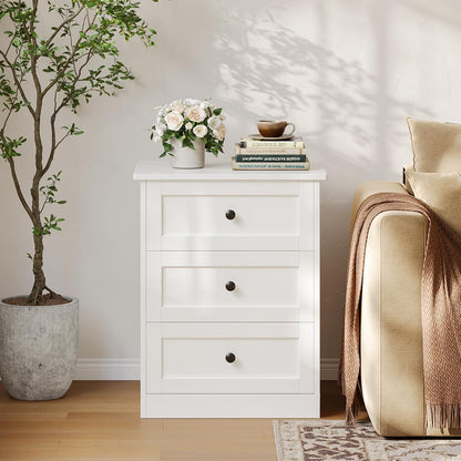 wanan Nightstands Set of 2 with Hidden Drawer, White