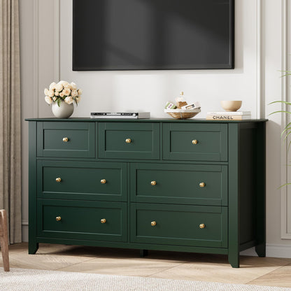 Garvee 5 Drawer Dresser for Bedroom, Modern Tall Chest of Drawers with Metal Knobs, Wooden Clothes Storage Organizer for Closet, Nursery, Living Room, Apartment, Green