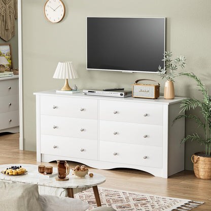 YESHOMY White Dresser for Bedroom with 6 Drawer, 47.2" Organizer Drawers