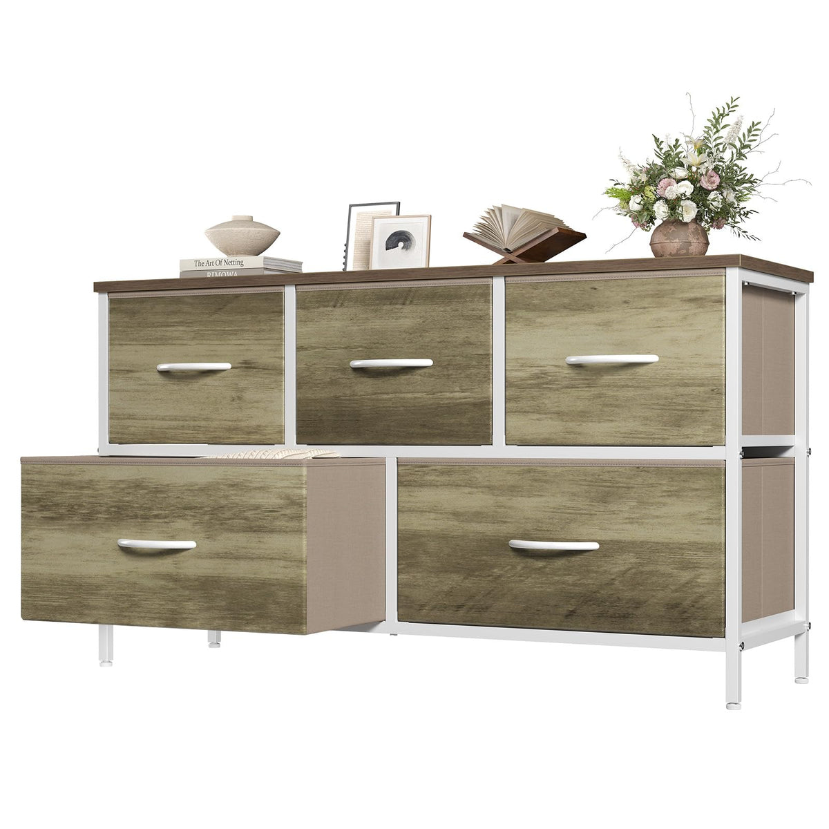OLIXIS 5 Drawer Black Dresser for Bedroom, Closet Chest Organizer Furniture