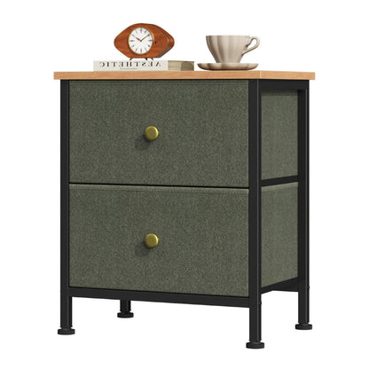 DUMOS Night Stand Small Dresser for Bedroom with 2 Drawers, Bedside Table