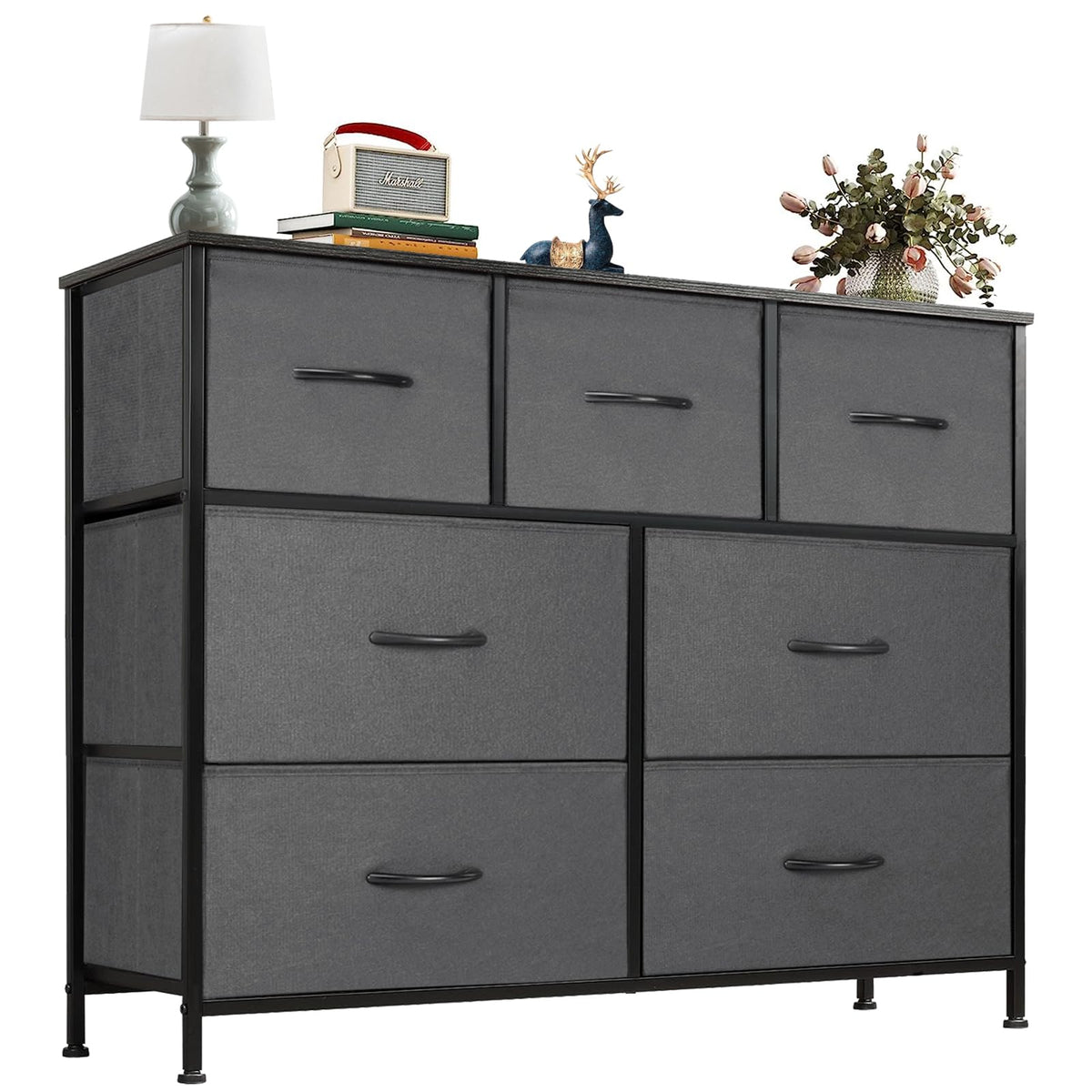 OLIXIS 7 Drawer Fabric Dresser, Storage Tower for Bedroom and Closet