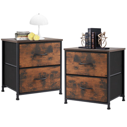 DUMOS Night Stand Small Dresser for Bedroom with 2 Drawers, Bedside Table