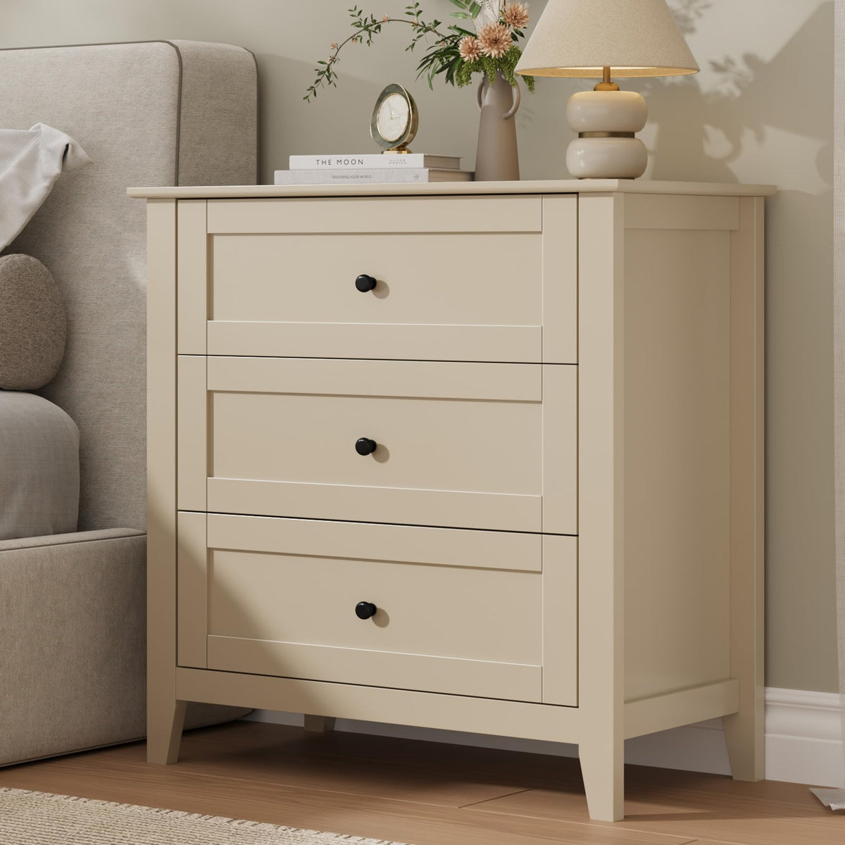 Garvee 5 Drawer Dresser for Bedroom, Modern Tall Chest of Drawers with Metal Knobs, Wooden Clothes Storage Organizer for Closet, Nursery, Living Room, Apartment, Green