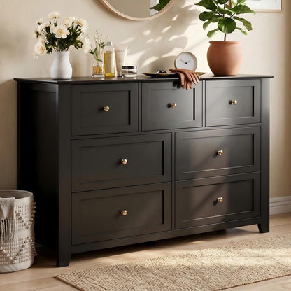 Garvee Grey 7-Drawer Dresser for Bedroom, 54" Entryway Storage Organizer