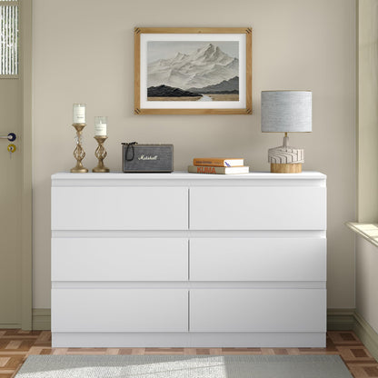 Furniouse Modern 9 Large Storage Drawers Dresser for Clothes Organizer, White Modern Chest of Drawers for Closet, 60" Long Drawer Organizer Cabinet for Bedroom,Living Room,Entryway,Hallway