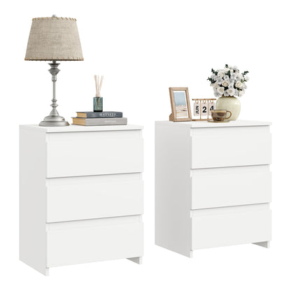 Nightstands Set of 2, Black Nightstand with 3 Drawers