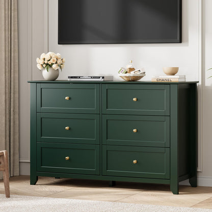 Garvee 5 Drawer Dresser for Bedroom, Modern Tall Chest of Drawers with Metal Knobs, Wooden Clothes Storage Organizer for Closet, Nursery, Living Room, Apartment, Green
