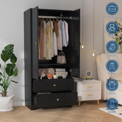 Garvee 71" Armoire Wardrobe Closet Bedroom Armoire Clothing Storage Cabinet