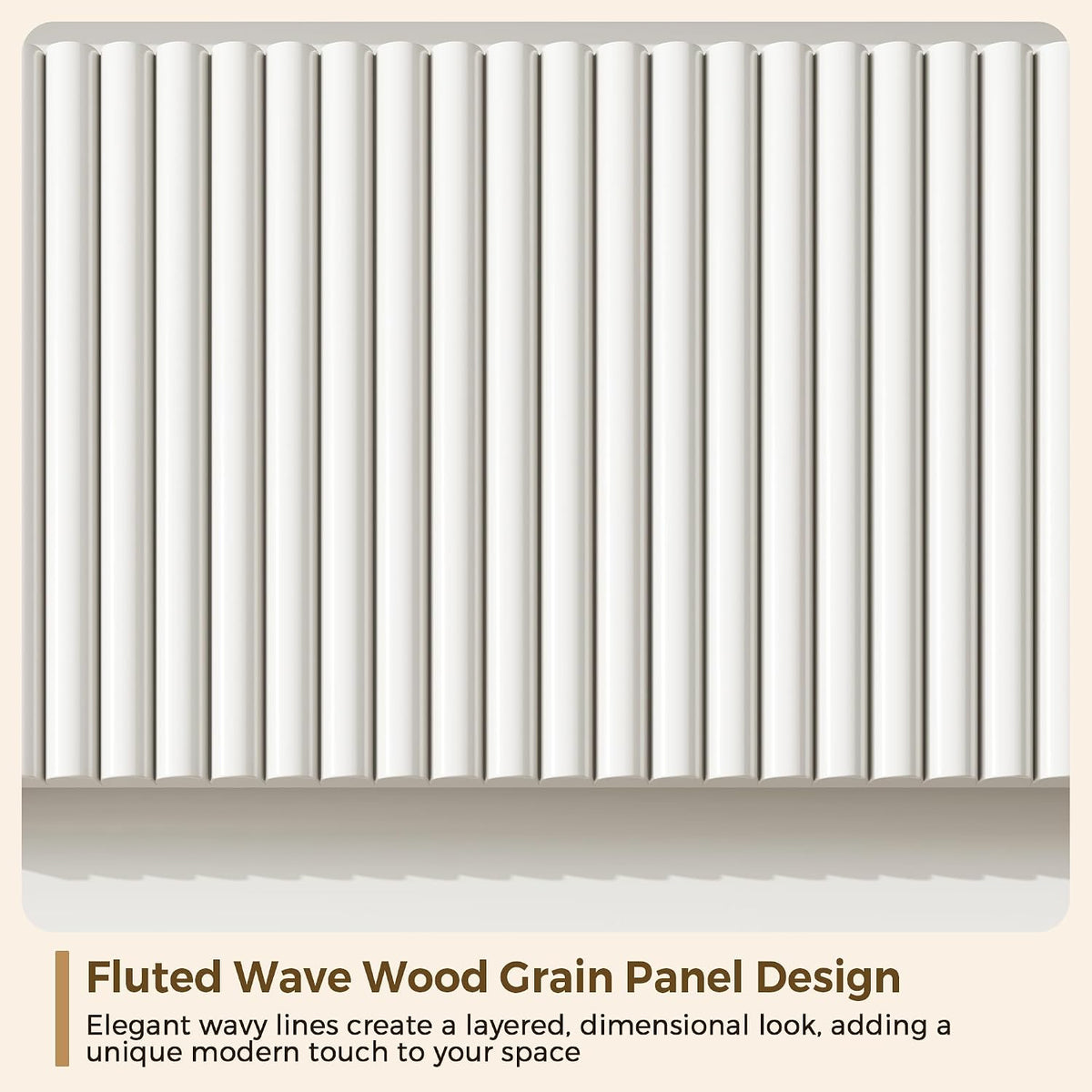 Jocoevol 6 Drawer Fluted Dresser, Modern Chest of Drawers for Bedroom with Hidden Handles, Wood Storage Organizer Cabinet for Living Room & Entryway, White (15.7" D x 47.3" W x 31.6" H)