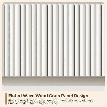 Jocoevol 6 Drawer Fluted Dresser, Modern Chest of Drawers for Bedroom with Hidden Handles, Wood Storage Organizer Cabinet for Living Room & Entryway, White (15.7" D x 47.3" W x 31.6" H)