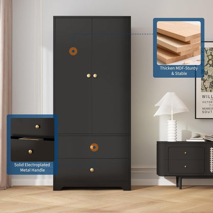 Garvee 71" Armoire Wardrobe Closet Bedroom Armoire Clothing Storage Cabinet
