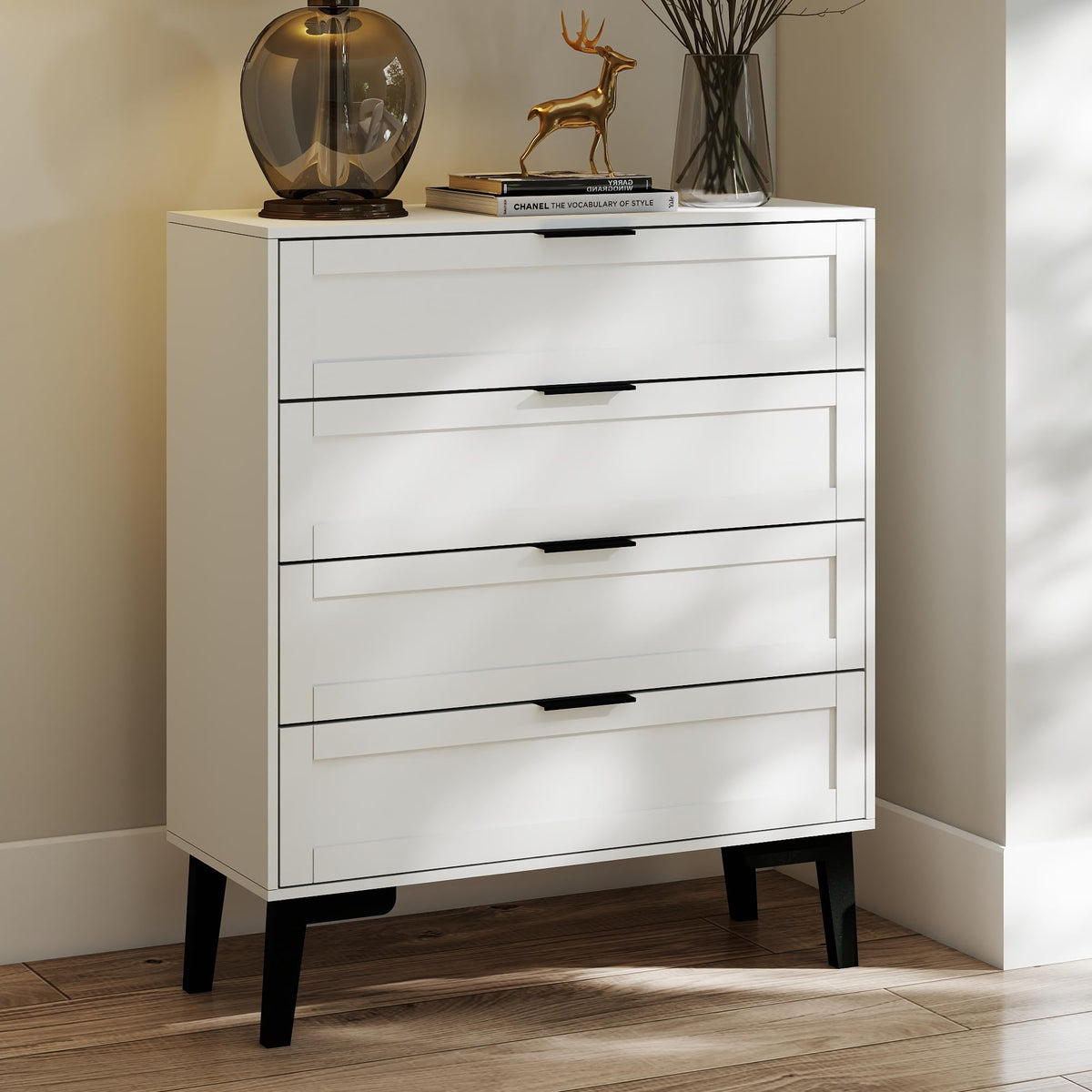 TaoHFE 6 Drawer Dresser for Bedroom Modern White Chest of Drawers