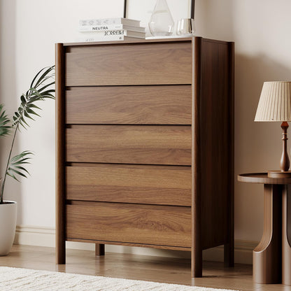 HOUROM Walnut Dresser for Bedroom,63"Wide 9 Drawer Mid Century Modern Chest