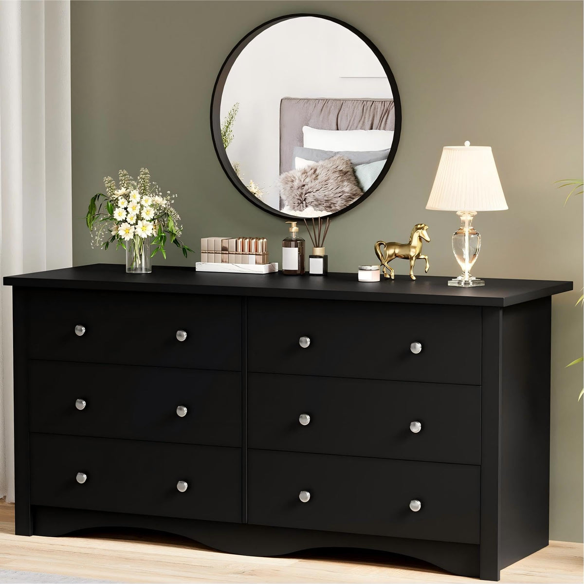 YESHOMY White Dresser for Bedroom with 6 Drawer, 47.2" Organizer Drawers