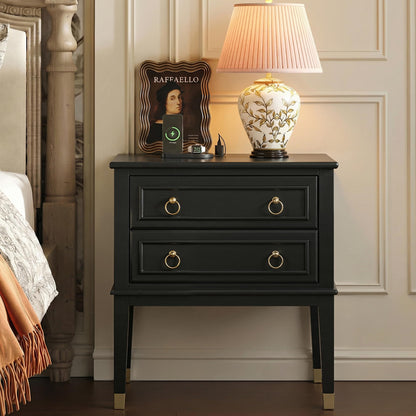 Huuger 27.6 Inch Tall Nightstand with Charging Station, USB-C Port